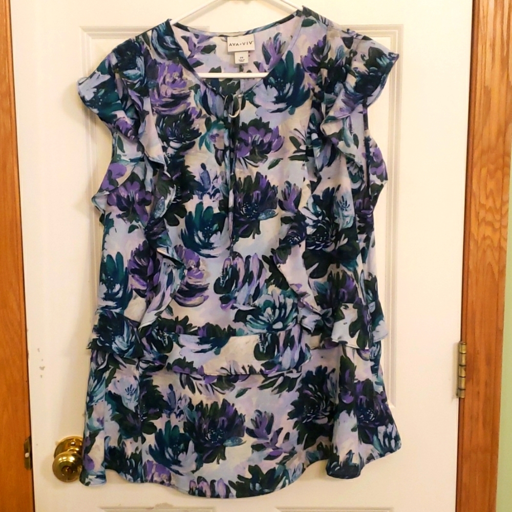 Ava & Viv Cap Sleeve Shirt